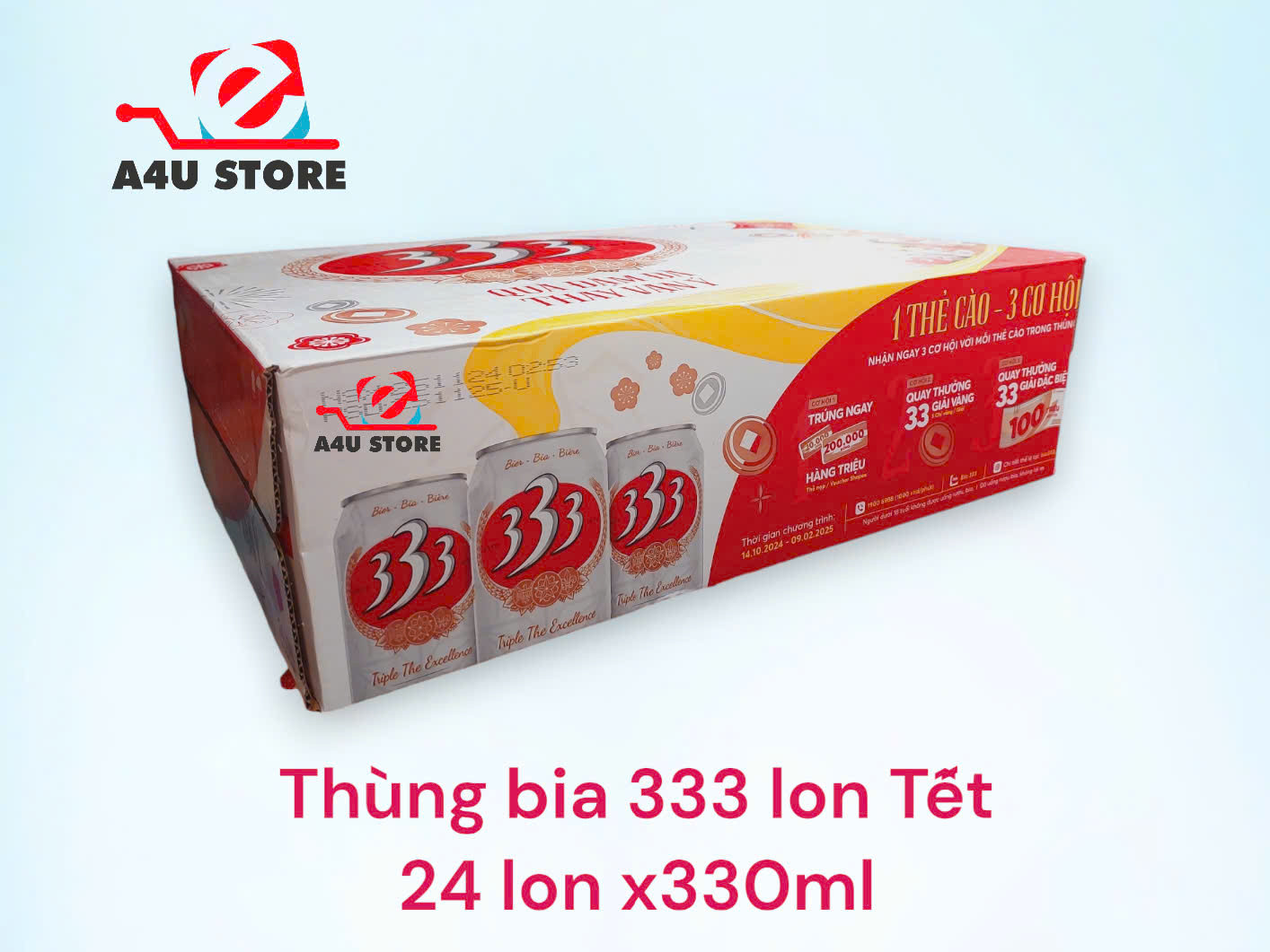 Thùng bia 333 lon Tết 2025